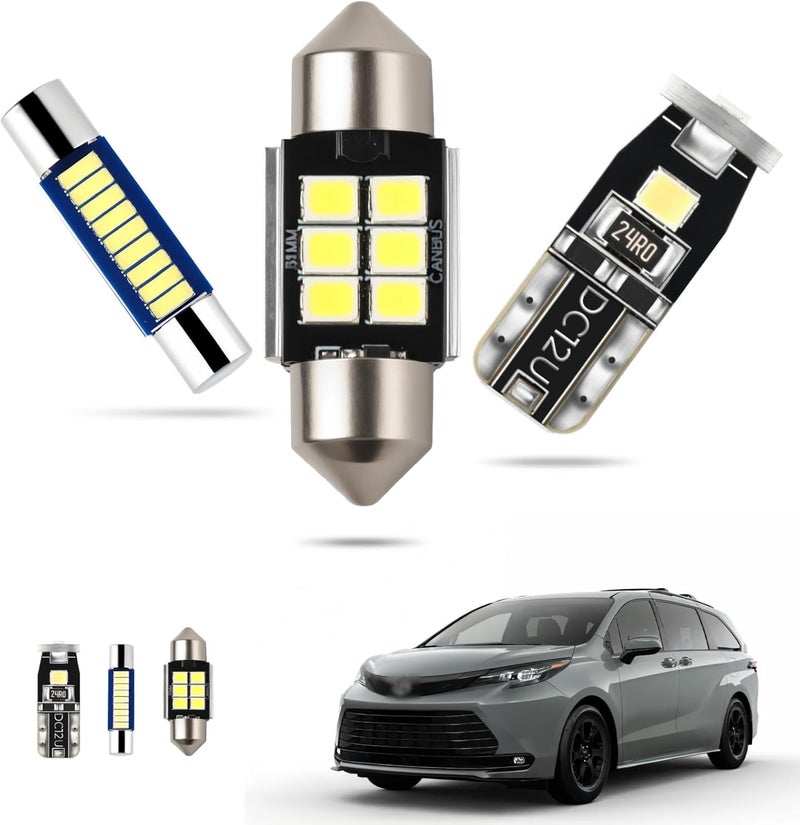 EASY EAGLE LED Interior Car Lights for Toyota-Sienna-2004-2010: 17 Piece Kit White LED Light Bulbs - Super Bright 6000K + Install Tool - Image 1